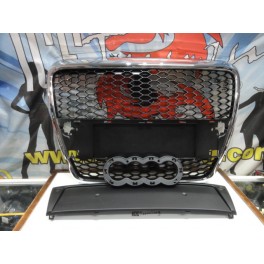 Grelha frontal, Audi A6 C6 04-08 RS LOOK, com suporte para emblema