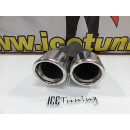 Ponteiras de escape universal Dupla desnivelada 2x 67mm x 222 / 221MM inox estilo / tipo bmw M3/M5 lado direito