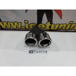 Ponteiras de escape universal Dupla desnivelada 2x 67mm x 222 / 221MM inox estilo / tipo bmw M3/M5 lado esquerdo