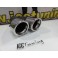 Ponteiras de escape universal Dupla desnivelada 2x 67mm x 222 / 221MM inox estilo / tipo bmw M3/M5 lado esquerdo