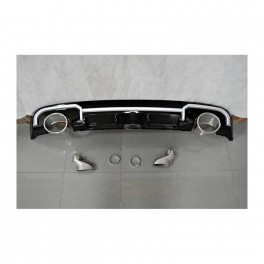 Lip / spoiler / difusor traseiro + ponteiras Audi A3 8V +2016 SPORTBACK Look RS3 em plastico