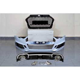 Para-choques frontal + Lip / spoiler Audi A3 8V +16 Sportback Look RS3 em plastico
