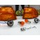 KIT Piscas frontais laranja JDM HONDA CIVIC 92-95 4 Portas EG8, EG9 + Lampadas + sockets Look Americano