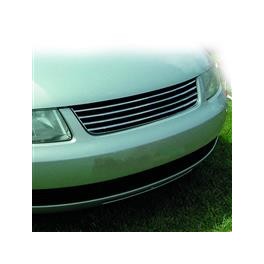 Grelha frontal sem s&iacute;mbolo com aro cromado e preto para VW Passat 3B 96-00 em pl&aacute;stico ABS