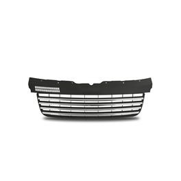 Grelha, JOM, VW T5 03-, except Multivan, black, chromed rib edges, badgeless