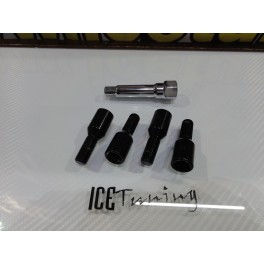 Pernos de seguran&ccedil;a C&ocirc;nicos de aperto Interior em preto 12 X 1,50 jantes japan racing