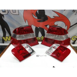 Far&oacute;is / farolins bmw e46 4p 01-05 vermelho cristal 