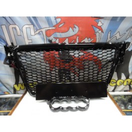 Grelha frontal AUDI A4 B8 08-11 RS4 look com suporte para s&iacute;mbolo em preto brilhante