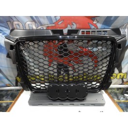 Grelha frontal audi a3 8P 08-12 HATCHBACK / SPORTBACK / CABRIO RS3 look c/suporte para s&iacute;mbolo preto brilhante