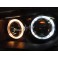 Farois frontais Angel eyes BMW E39 Fundo preto 95-00