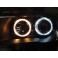 Farois frontais Angel eyes BMW E39 Fundo preto 95-00