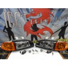Faróis frontais com luz branca 5000k Honda Civic 92-95 JDM + piscas frontais laranja EuroLook estilo americano 4portas 