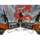 Faróis frontais  com luz branca 5000k Honda Civic 92-95 JDM + piscas frontais laranja EuroLook estilo americano 2/3 portas