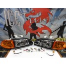 Faróis frontais com luz branca 5000k Honda Civic 92-95 JDM + piscas frontais laranja EuroLook estilo americano 4 portas