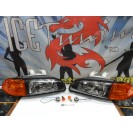 Faróis frontais com luz branca 5000k Honda Civic 92-95 JDM + piscas frontais laranja JDM Look estilo americano