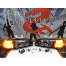 Faróis frontais com luz branca 5000k Honda Civic 92-95 JDM + piscas frontais laranja JDM Look estilo americano 2/3 portas
