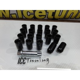 Porcas / Lug Nuts em preto com 32x20mm 14x1.50 Ideal para Tesla e Honda Conjunto 20 Unidades + Chave