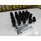 Porcas / Lug Nuts em preto com 32x20mm 14x1.50 Conjunto 20 Unidades + Chave