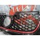 Grelha, JOM, VW Golf 5, GTI look, homey comb mesh, black with red frame line