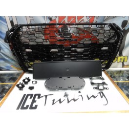 Grelha frontal AUDI A4/S4 B9 15-19 RS4 look com suporte para s&iacute;mbolo em preto brilhante