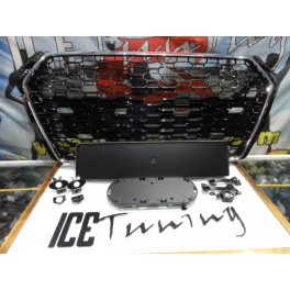 Grelha frontal AUDI A4/S4 B9 15-19 RS4 look com suporte para s&iacute;mbolo cromado e preto brilhante
