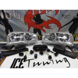 Far&oacute;is frontais angel eyes VW Golf 3/III fundo cristal
