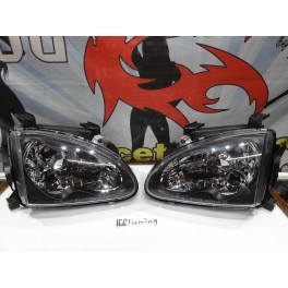 Far&oacute;is frontais Honda crx del sol 92-97 JDM Fundo preto