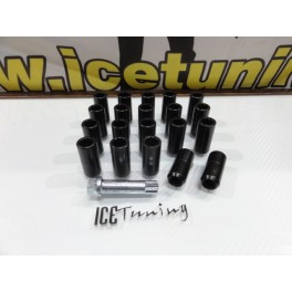 Porcas / Lug Nuts em preto com 45x20mm 14x1.50 Ideal para Tesla e Honda Conjunto 20 Unidades + Chave
