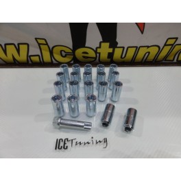 Porcas / Lug Nuts em cromado com 45x20mm 14x1.50 Ideal para Tesla e Honda Conjunto 20 Unidades + Chave