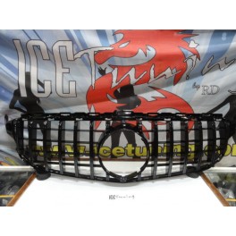 Grelha frontal em preto piano brilhante com espa&ccedil;o para s&iacute;mbolo para Mercedes Classe C W205 14-19 Panamericana / GT-R LOOK