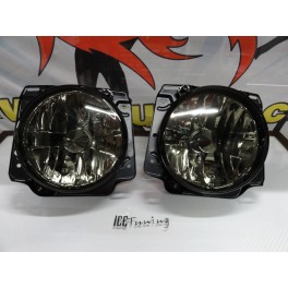 Farois frontais com luz branca 5000k para VW Golf 2 / II com fundo preto / Smoke