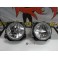 Faróis vw golf 2 / ii fundo cristal c/cruz preta