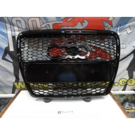 Grelha frontal Audi A6 C6 04-08 RS LOOK preto brilhante com suporte para s&iacute;mbolo 