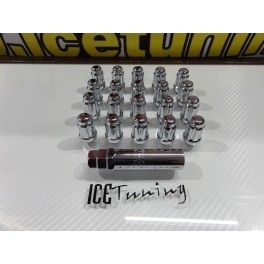 Porcas Lug Nuts para honda,Mazda,etc 35mm 12x1.50 cromado Conjunto 20 Unidades 
