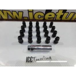 Porcas Lug Nuts para honda,Mazda,etc 35mm 12x1.50 preto Conjunto 20 Unidades 