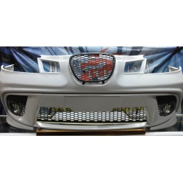 Para-choques frontal Seat ibiza 6L aerodin&acirc;mico em fibra com redes superior e inferior em favo de mel