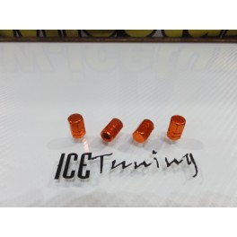 Valvulas de ar universais para jantes em aluminio de cor Laranja