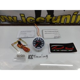 Manômetro eléctrico da Voltagem 8-18 V Fundo Preto c/iluminação led branco Depo Racing Japan 52mm de diametro
