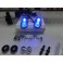 Esguicho / borrifador de agua para capo cromado c/iluminaçao led led azul + strobe branco