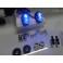 Esguicho / borrifador de agua para capo cromado c/iluminaçao led led azul + strobe branco