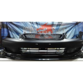 Para-choques frontal Honda Civic 1999-2001, 2 / 3 / 4 portas + Lip frontal Mugen + grelha type r Look em pl&aacute;stico ABS