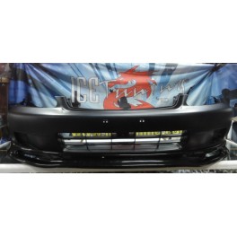 Para-choques frontal Honda Civic 1999-2001, 2 / 3 / 4 portas + Lip frontal spoon Look em pl&aacute;stico ABS