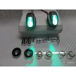 Esguicho / borrifador de agua para capo cromado c/ilumina&ccedil;ao led verde
