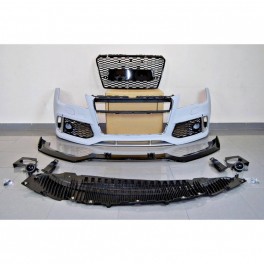 Para-choques frontal Audi A7 11-15 Look RS7 + lip frontal (preto piano brilhante) em pl&aacute;stico