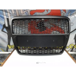 Grelha frontal Audi A6 C6 04-08 RS LOOK preto mate com suporte para s&iacute;mbolo