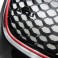 Grelha, JOM, VW Golf 5, GTI look, honey comb mesh, black with red frame line, badgeless
