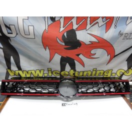 Grelha frontal com s&iacute;mbolo VW Polo 6R 09-17 GTI LOOK em pl&aacute;stico ABS