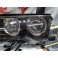 Farois angel eyes BMW E46 4 portas / limosine 98-01 fundo preto com angel eyes em branco