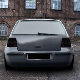 Far&oacute;is / farolins tipo lexus em leds para VW golf 4 fundo preto / smoke