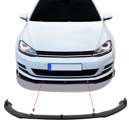 Difusor / Lip / spoiler frontal para VW Golf 7 2012 - 2019 preto piano brilhante em pl&aacute;stico ABS (para-choques standard)